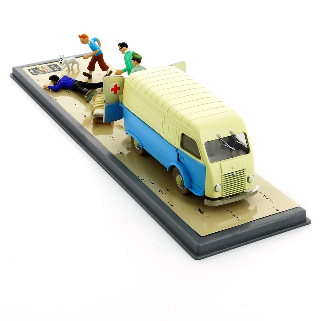 Voiture Tintin 1/43è #103 - Ambulance de la base + décor