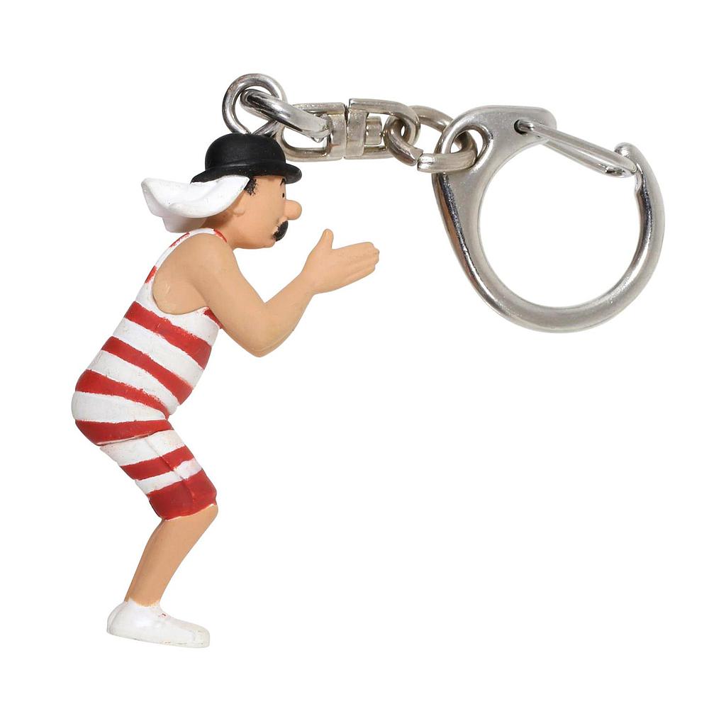 Figurine porte-clé PVC Tintin - Dupond baigneur (8 cm)
