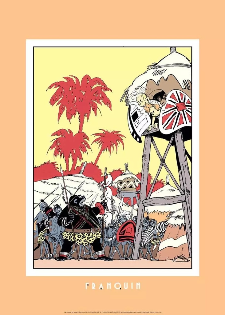 Sérigraphie Franquin - Spirou & Fantasio La corne de rhinocéros (50x70)