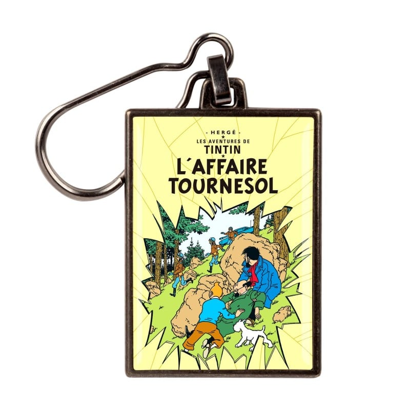 Figurine porte-clé métal Tintin - Couverture T18 L'affaire Tournesol