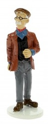 Figurine métal Tintin - Carte de voeux 1972 - Monsieur Boullu le marbrier