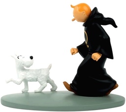 Figurine résine Tintin - T04 Les cigares du pharaon N/B Colorisé - Tintin en toge HS03