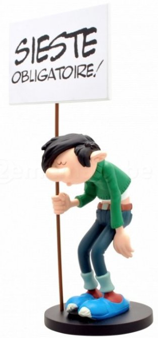Figurine résine Gaston Lagaffe - La pancarte "Sieste obligatoire"