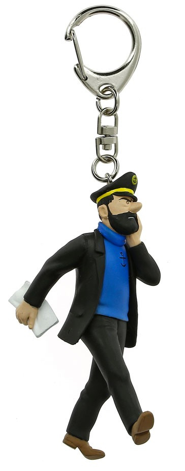 Figurine porte-clé PVC Tintin - Haddock journal (8 cm)