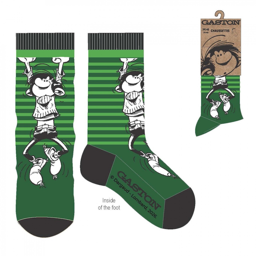 Paire de chaussettes Gaston Lagaffe - Verte
