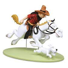 Figurine résine Tintin - T03 En Amérique N/B Colorisé - Tintin au galop HS02