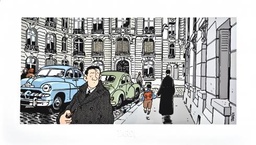 Estampe pigmentaire Tardi Nestor Burma dans le 16ème arrdt (35x60) 475ex. Numérotés