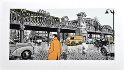 Estampe pigmentaire Tardi Nestor Burma dans le 18ème arrdt (35x60) 475ex. Numérotés